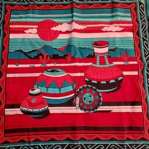Set Of Two Aztec Vintage Made In USA Hankerchief